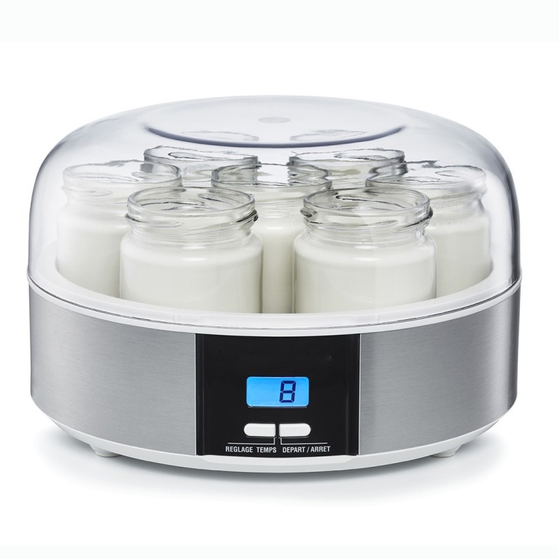 Yaourtière électrique GLFLOW - Contrôle Température 32-45°C, Minuterie - 5 Pots En Verre Inclus - Pour Yaourt, Vin De Riz, Natto - 7