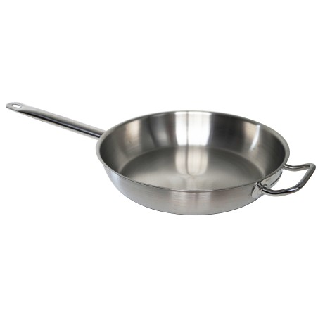 Poêle inox induction 32 cm professionnelle avec contre-poignée