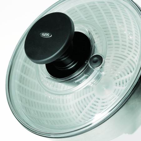 Essoreuse à salade inox 26 cm avec poussoir ergonomique OXO