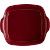 Plat à four carré 23,5 cm céramique Ultime Emile Henry couleur rouge Grand Cru