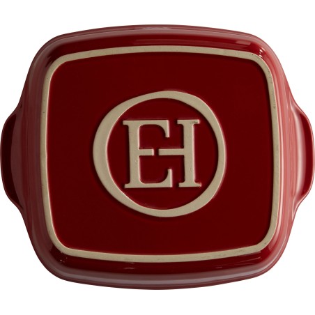 Plat à four carré 23,5 cm céramique Ultime Emile Henry couleur rouge Grand Cru