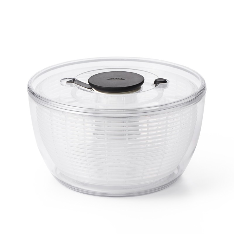 Essoreuse à salade transparente OXO 26 cm avec poussoir
