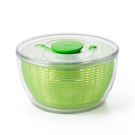 Essoreuse à salade OXO verte 26 cm avec poussoir ergonomique