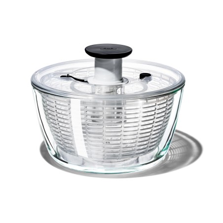 Essoreuse à salade en verre OXO 26 cm avec poussoir ergonomique