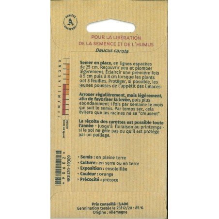 Graines de carotte Nantaise