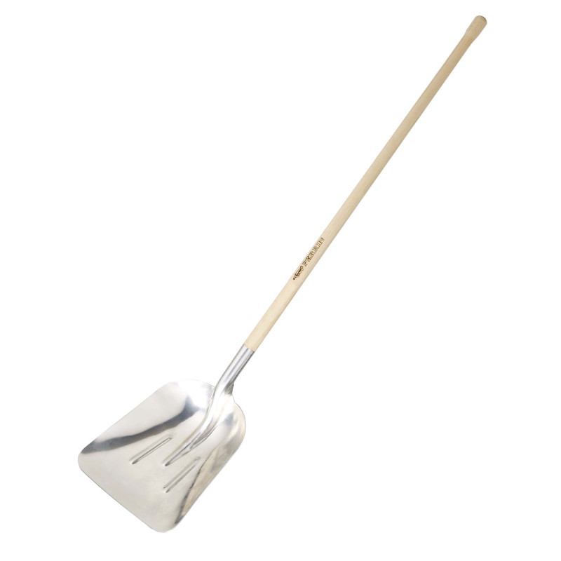 Pelle à neige et grain extra creuse en aluminium 37 cm avec manche pomme fabriquée en France