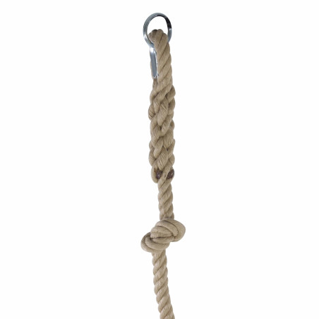 Corde à nœuds 3,2 m. en chanvre naturel pour portique de balançoire fabriquée en France