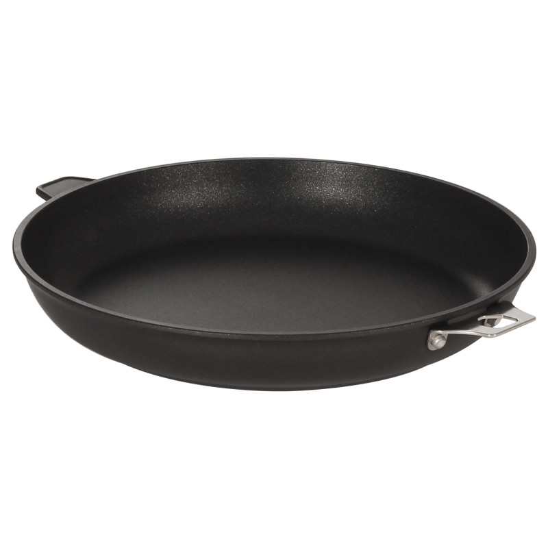 Poêle 32 cm en fonte d'alu antiadhésive induction avec contre poignée sans queue