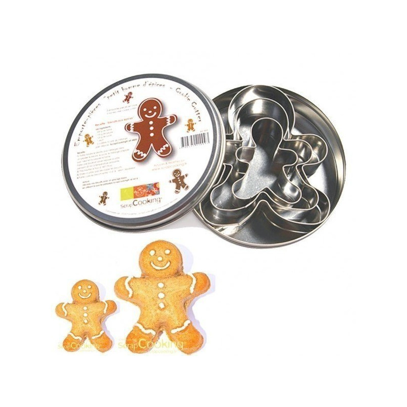 Boîte emporte-pieces petits hommes d'épices (x3) - ScrapCooking