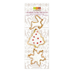 Découpoir doré flocon sapin rennes x3 - ScrapCooking