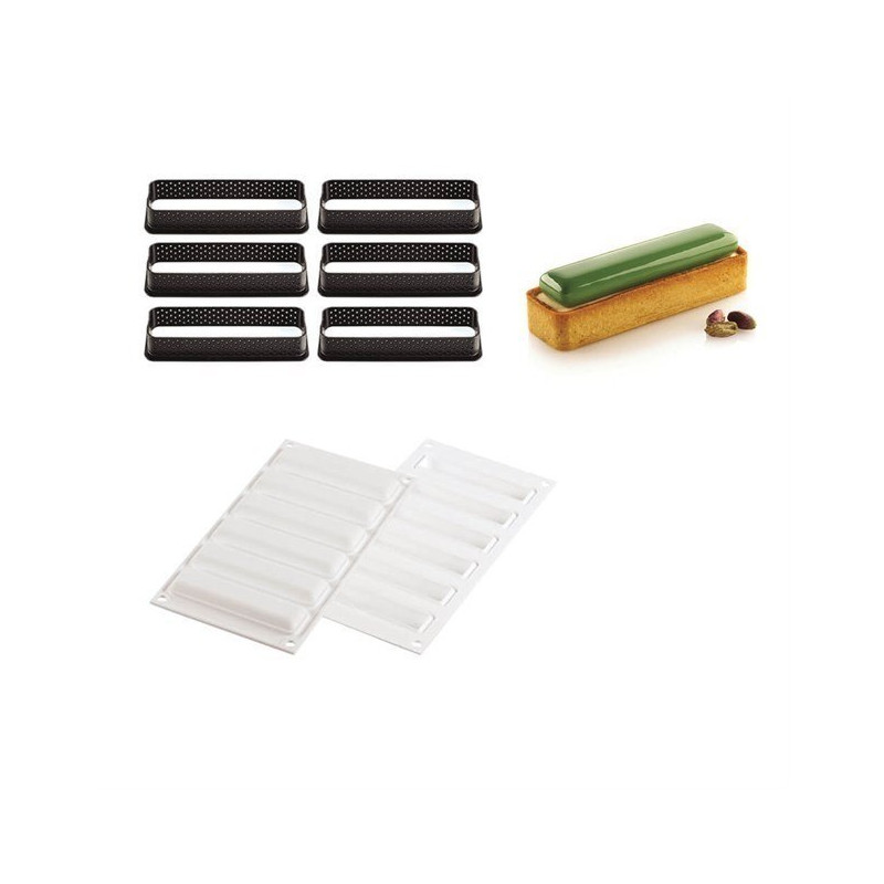 Kit Tarte Ring Rectangle 12x3,5cm x6 - Silikomart Professional