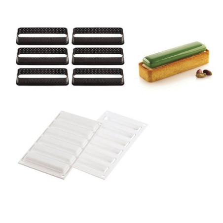 Kit Tarte Ring Rectangle 12x3,5cm x6 - Silikomart Professional