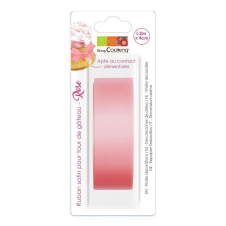 Ruban satin rose 2m - Scrapcooking