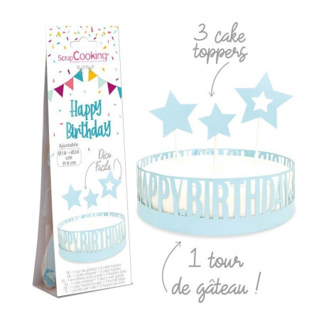 Déco gâteau Happy Birthday - ScrapCooking