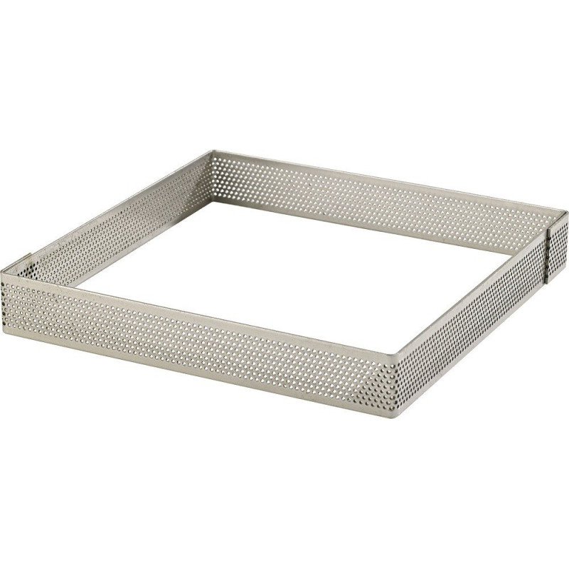 Carré perforé inox 14cm H2cm