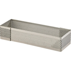 Rectangle perforé inox 10x4cm H2cm