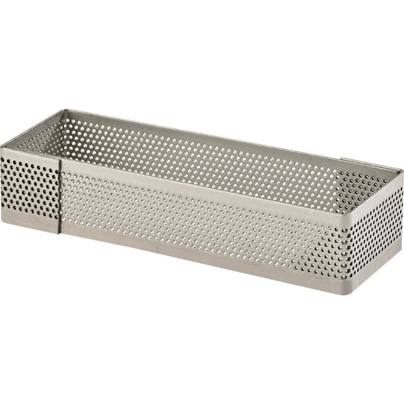 Rectangle perforé inox 10x4cm H2cm