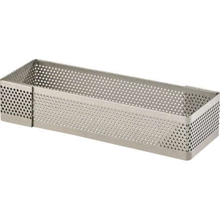 Rectangle perforé inox 10x4cm H2cm