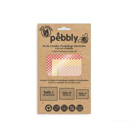 Feuille emballage cire d'abeille x3 - Pebbly