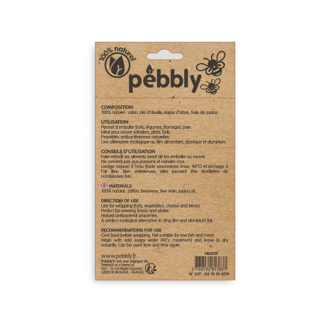 Feuille emballage cire d'abeille x3 - Pebbly