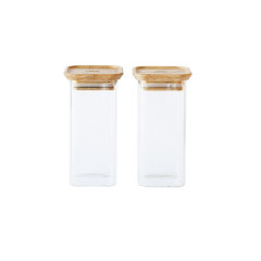 Boîtes conservation verre et bambou 320ml x2 - Pebbly