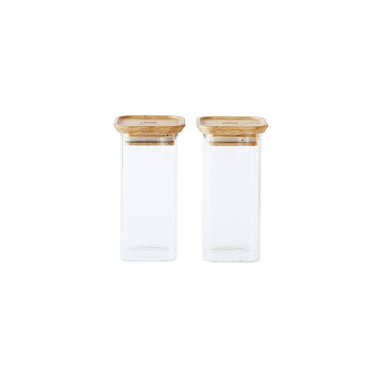Boîtes conservation verre et bambou 320ml x2 - Pebbly
