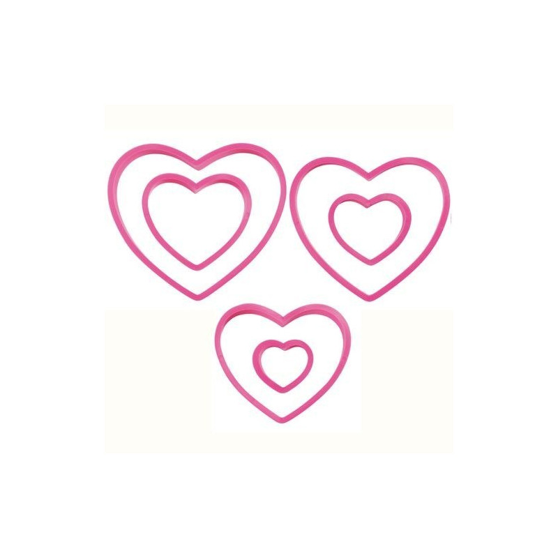 Emporte-pièce coeur plastique x6 - Wilton