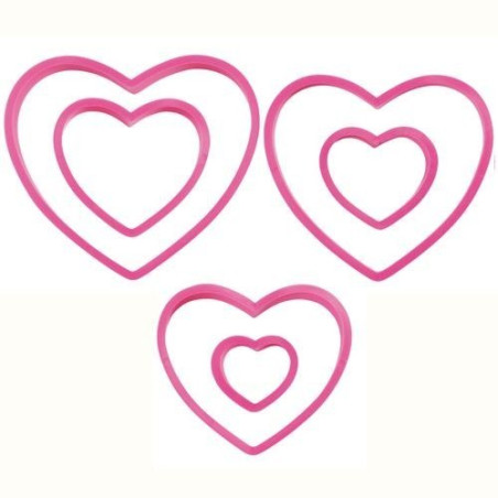 Emporte-pièce coeur plastique x6 - Wilton