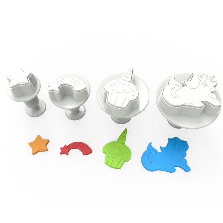 Découpoir éjecteur Licorne x4 - Dekofee