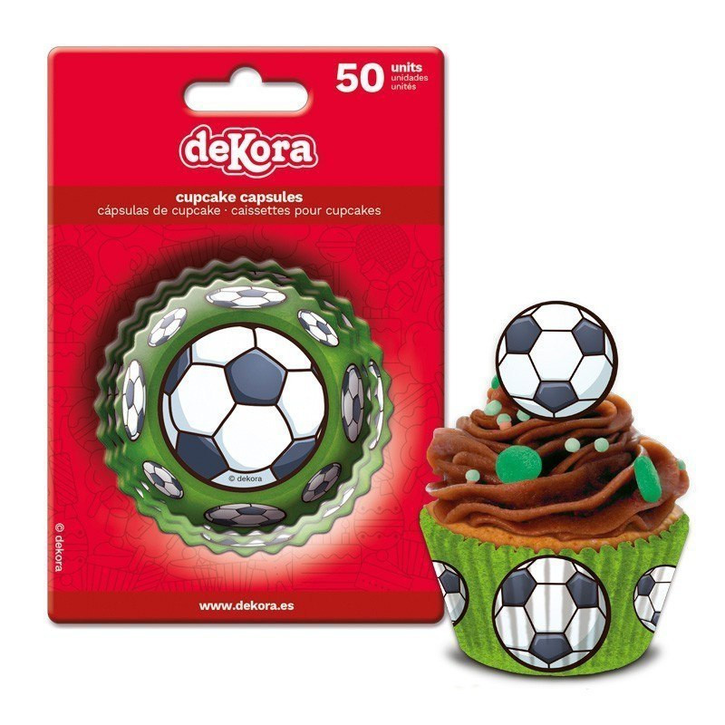 Caissette cupcake Football x50 - DeKora