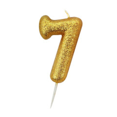 Bougie anniversaire Or Chiffre 7 - Anniversary House