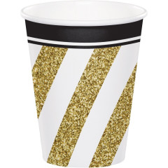 Gobelet Black & Gold jetable x8 - Anniversary House