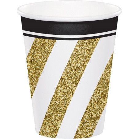 Gobelet Black & Gold jetable x8 - Anniversary House