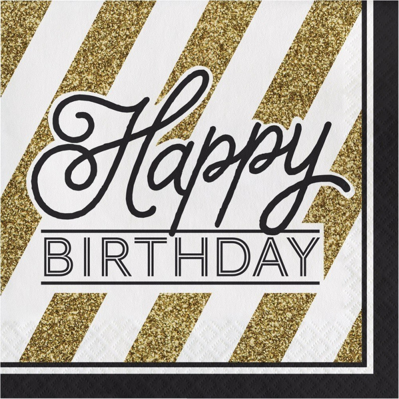 Serviette Happy Birthday en papier x12 - Anniversary House