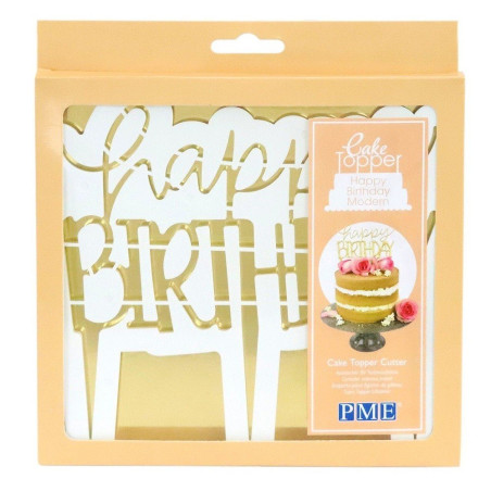 Décor gâteau Happy Birthday Moderne - PME