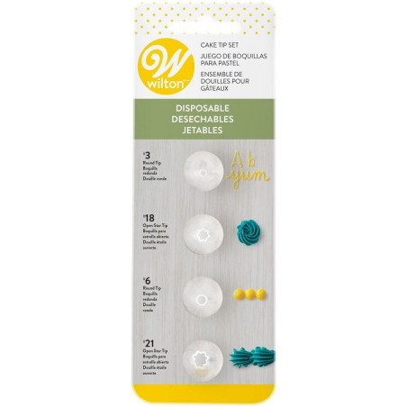 Set 4 douilles jetables 3, 18, 6, 21 - Wilton
