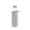 Gourde en verre 500ml + housse grise - Yoko Design