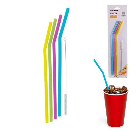 Paille silicone colorée x4 - Totally Addict