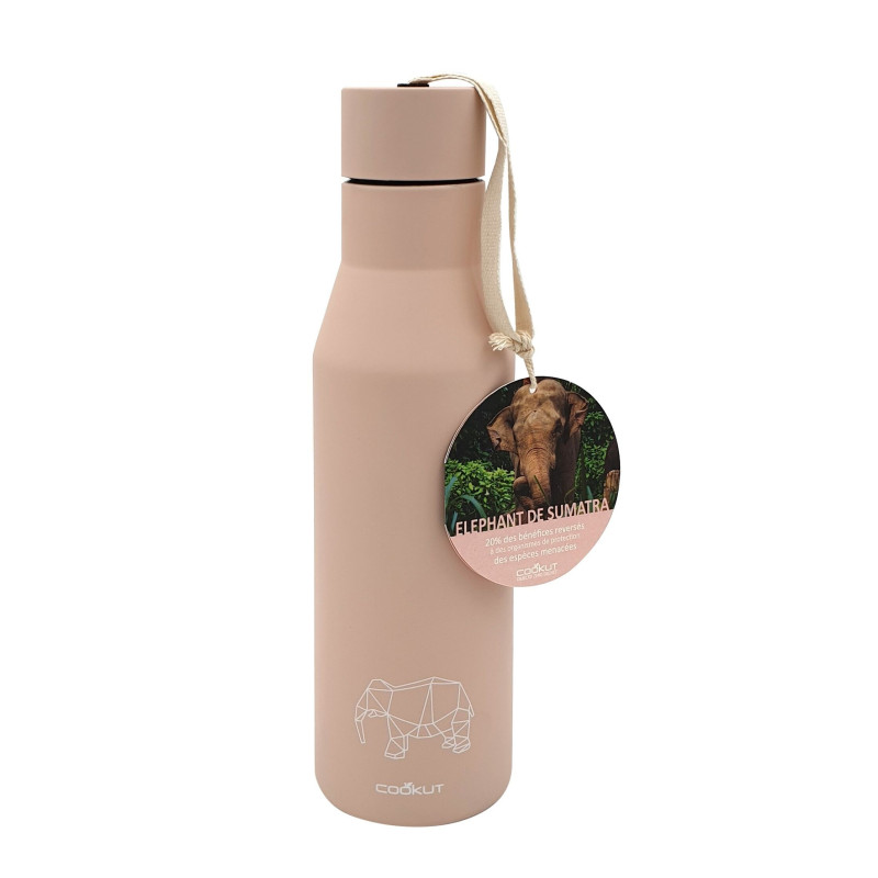 Bouteille isotherme animaux rose - Cookut