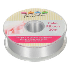 Ruban à gâteau argent H2,5cm - FunCakes