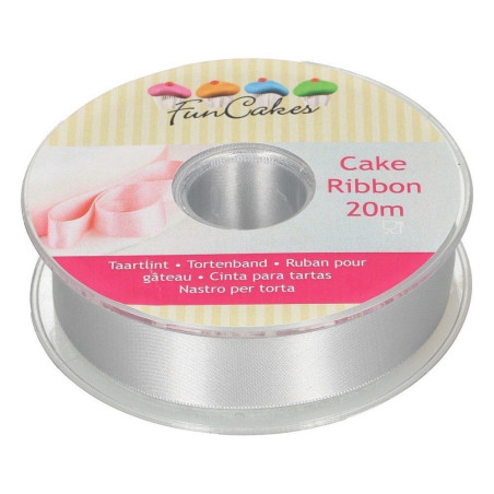 Ruban à gâteau argent H2,5cm - FunCakes