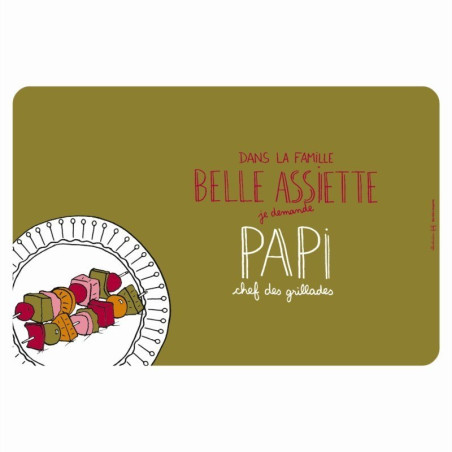 Set de table Belle assiette Papi - Derrière La Porte
