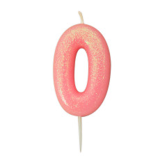 Bougie anniversaire Rose Chiffre 0 - Anniversary House
