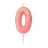 Bougie anniversaire Rose Chiffre 0 - Anniversary House
