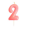 Bougie anniversaire Rose Chiffre 2 - Anniversary House