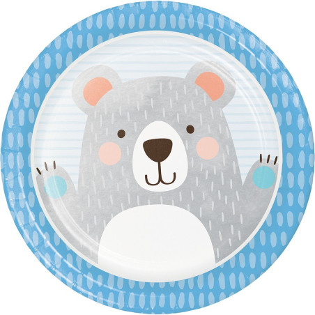 Assiette jetable Ourson 23cm x8 - Anniversary House