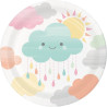 Assiette jetable dessert Nuage 18cm x8 - Anniversary House