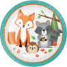 Assiette jetable Animaux de la Forêt x8 - Anniversary House