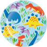 Assiette jetable dessert Dinosaure x8 - Anniversary House