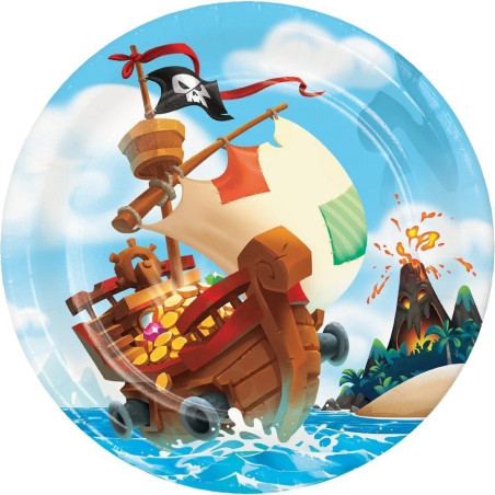 Assiette jetable Pirates x8 - Anniversary House